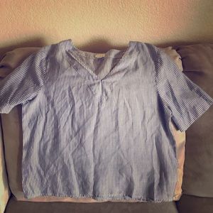 Blue and white stripe top